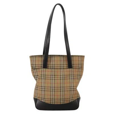 Pre-owned Burberry Nova Check Beige Canvas Tote Bag ()