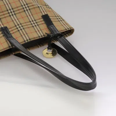 Pre-owned Burberry Nova Check Beige Canvas Tote Bag ()