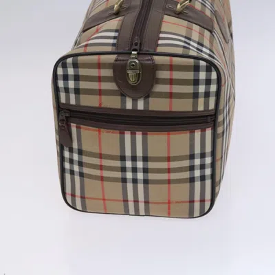 Pre-owned Burberry Nova Check Beige Canvas Travel Bag ()