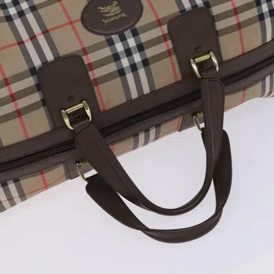 Pre-owned Burberry Nova Check Beige Canvas Travel Bag ()