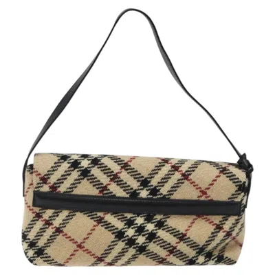 Pre-owned Burberry Nova Check Beige Wool Shoulder Bag ()
