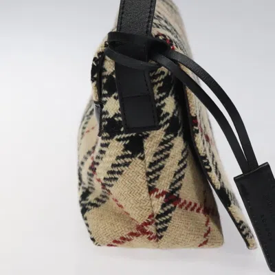 Pre-owned Burberry Nova Check Beige Wool Shoulder Bag ()