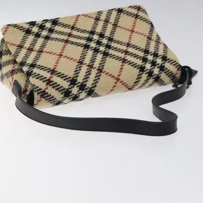 Pre-owned Burberry Nova Check Beige Wool Shoulder Bag ()