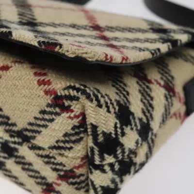 Pre-owned Burberry Nova Check Beige Wool Shoulder Bag ()