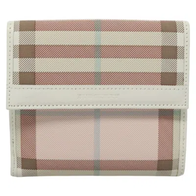 Pre-owned Burberry Nova Check Pink Synthetic Wallet  ()