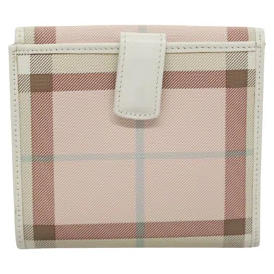 Pre-owned Burberry Nova Check Pink Synthetic Wallet  ()