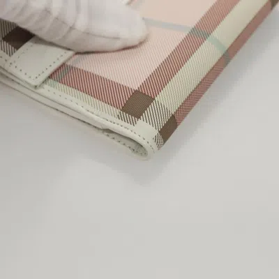 Pre-owned Burberry Nova Check Pink Synthetic Wallet  ()