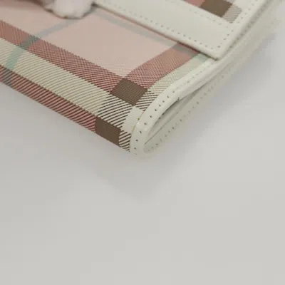Pre-owned Burberry Nova Check Pink Synthetic Wallet  ()