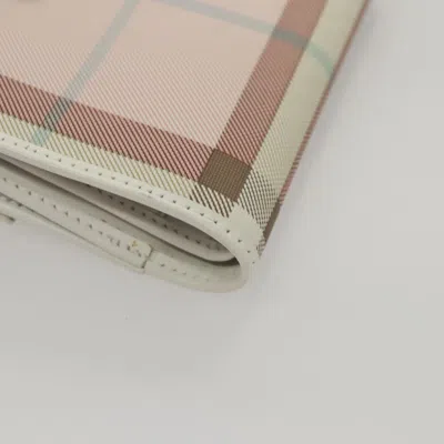 Pre-owned Burberry Nova Check Pink Synthetic Wallet  ()