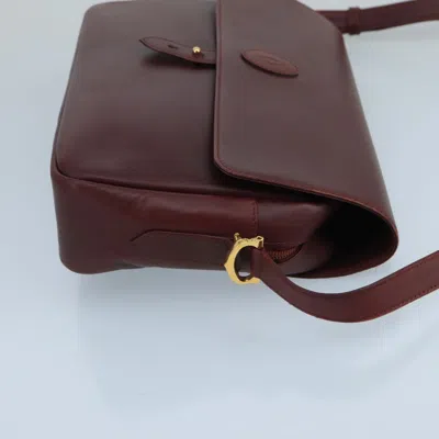 Pre-owned Cartier Must De  Burgundy Leather Shoulder Bag ()