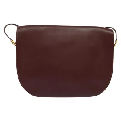 Pre-owned Cartier Must De  Burgundy Leather Shoulder Bag ()