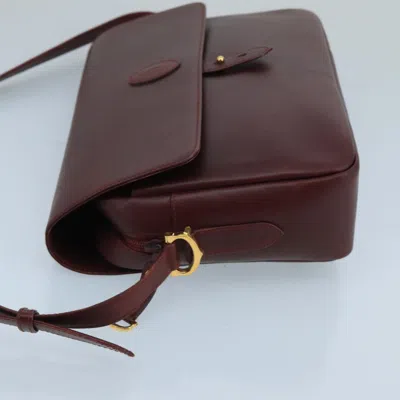 Pre-owned Cartier Must De  Burgundy Leather Shoulder Bag ()