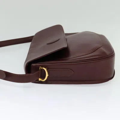 Pre-owned Cartier Must De  Burgundy Leather Shoulder Bag ()