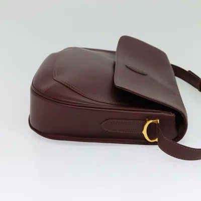Pre-owned Cartier Must De  Burgundy Leather Shoulder Bag ()