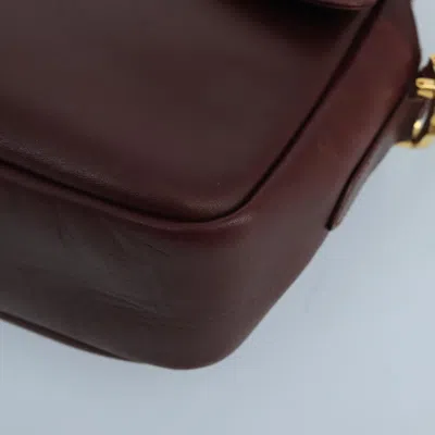 Pre-owned Cartier Must De  Burgundy Leather Shoulder Bag ()