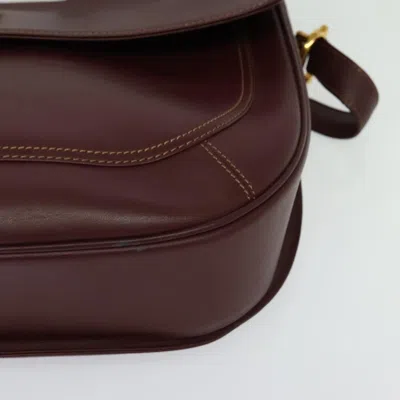 Pre-owned Cartier Must De  Burgundy Leather Shoulder Bag ()