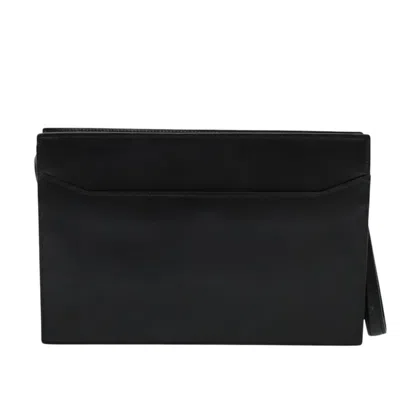 Pre-owned Cartier Must Line Black Leather Clutch Bag ()
