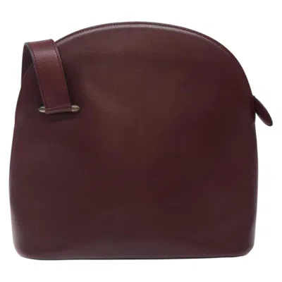 Pre-owned Cartier Must Line Burgundy Leather Shoulder Bag ()