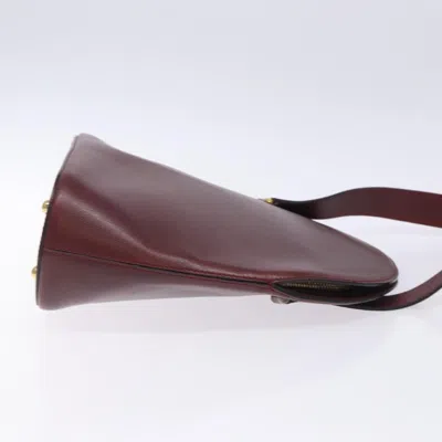 Pre-owned Cartier Must Line Burgundy Leather Shoulder Bag ()