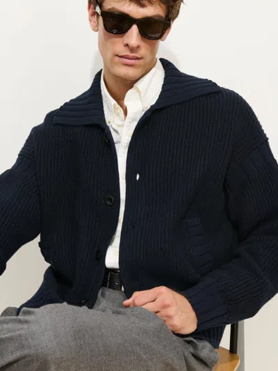 Alex Mill Casey Cardigan Jacket In Merino Wool In Blue