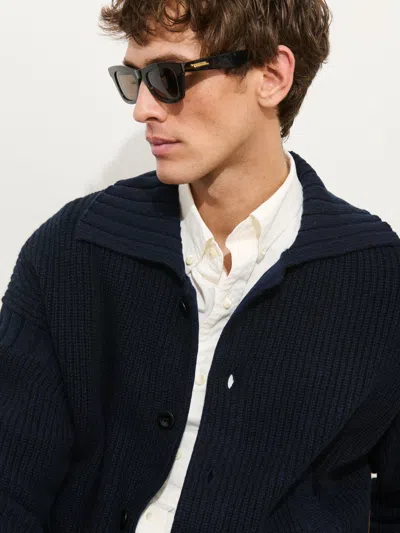 Alex Mill Casey Cardigan Jacket In Merino Wool In Blue