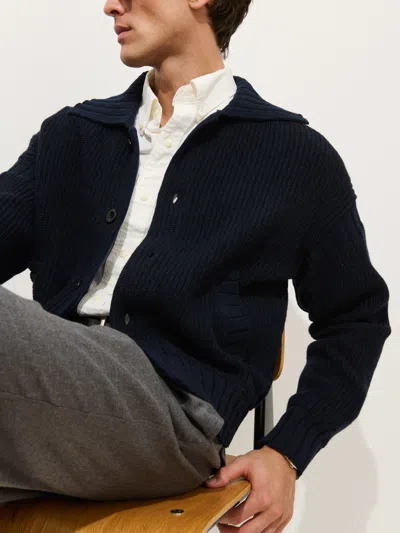 Alex Mill Casey Cardigan Jacket In Merino Wool In Blue
