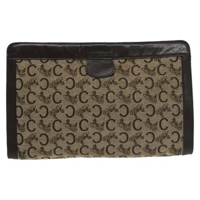 Pre-owned Celine Céline C Brown Canvas Clutch Bag ()