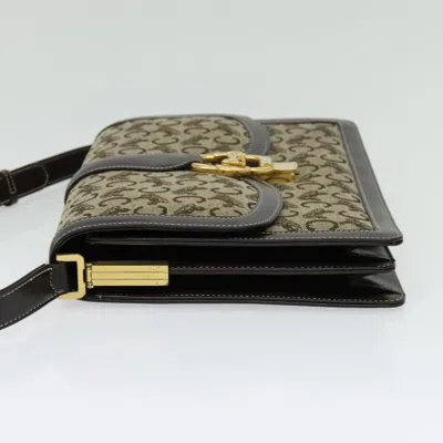 Pre-owned Celine Céline Horse Carriage Brown,gold Canvas Shoulder Bag ()