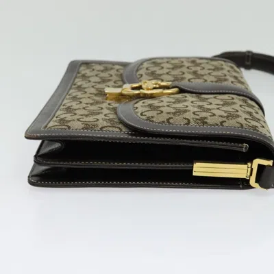 Pre-owned Celine Céline Horse Carriage Brown,gold Canvas Shoulder Bag ()