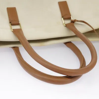 Pre-owned Celine Céline Horizontal White Canvas Tote Bag ()