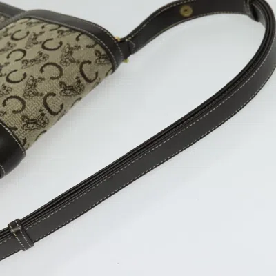 Pre-owned Celine Céline Horse Carriage Brown,gold Canvas Shoulder Bag ()