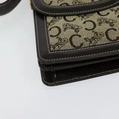 Pre-owned Celine Céline Horse Carriage Brown,gold Canvas Shoulder Bag ()