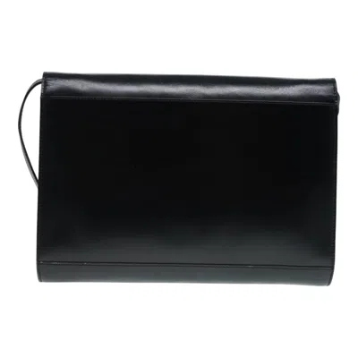 Pre-owned Celine Céline Logo Du Cercle Black Leather Shoulder Bag ()