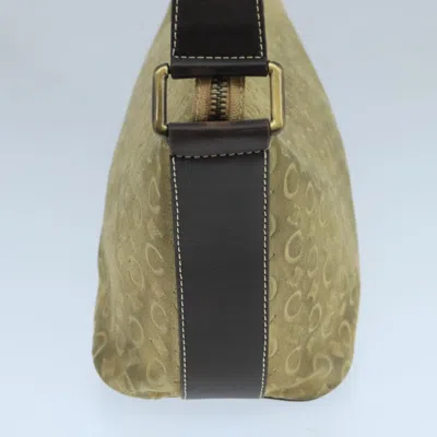 Pre-owned Celine Céline Macadam Beige Suede Shoulder Bag ()