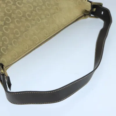 Pre-owned Celine Céline Macadam Beige Suede Shoulder Bag ()