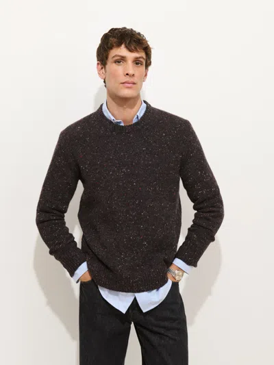 Alex Mill Donegal Crew Neck Sweater Pinot Noir In Black