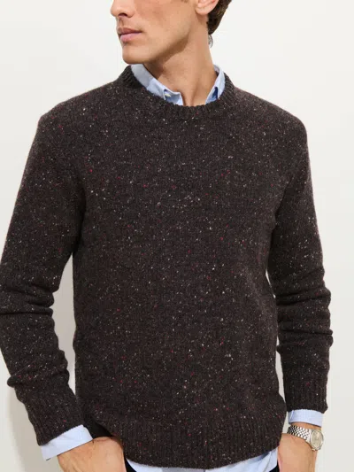 Alex Mill Donegal Crew Neck Sweater Pinot Noir In Black