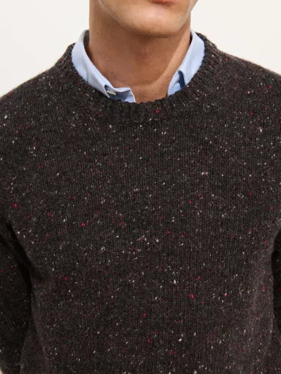 Alex Mill Donegal Crew Neck Sweater Pinot Noir In Black