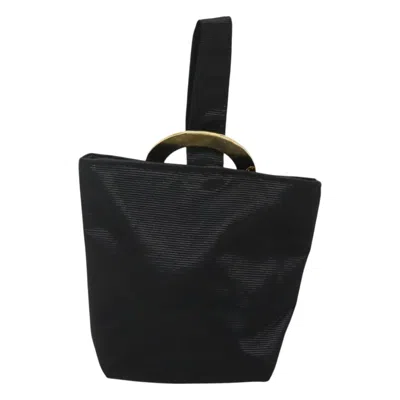 Pre-owned Celine Céline Logo Du Cercle Black Nylon Clutch Bag ()