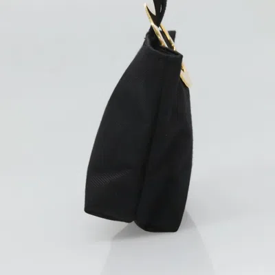 Pre-owned Celine Céline Logo Du Cercle Black Nylon Clutch Bag ()