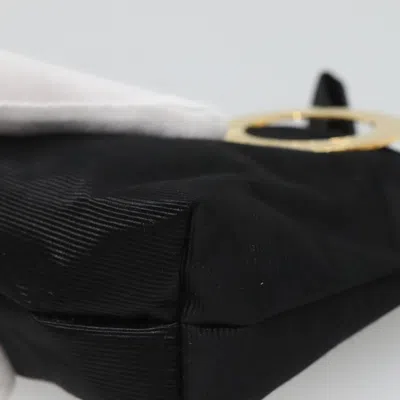 Pre-owned Celine Céline Logo Du Cercle Black Nylon Clutch Bag ()