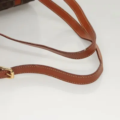 Pre-owned Celine Céline Macadam Brown Canvas Backpack Bag ()