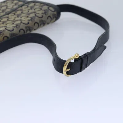 Pre-owned Celine Céline Macadam Navy Canvas Shoulder Bag ()