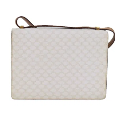 Pre-owned Celine Céline Macadam White Canvas Shoulder Bag ()
