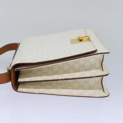 Pre-owned Celine Céline Macadam White Canvas Shoulder Bag ()