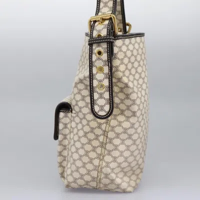 Pre-owned Celine Céline Macadam White Canvas Shoulder Bag ()
