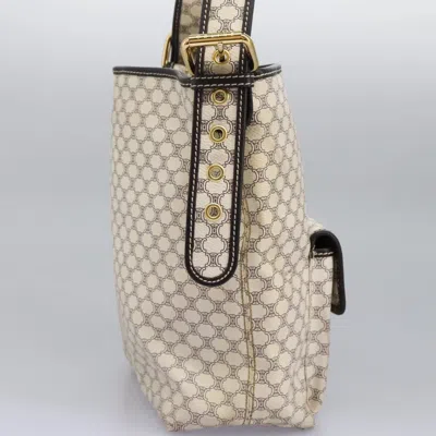 Pre-owned Celine Céline Macadam White Canvas Shoulder Bag ()
