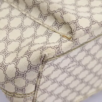 Pre-owned Celine Céline Macadam White Canvas Shoulder Bag ()