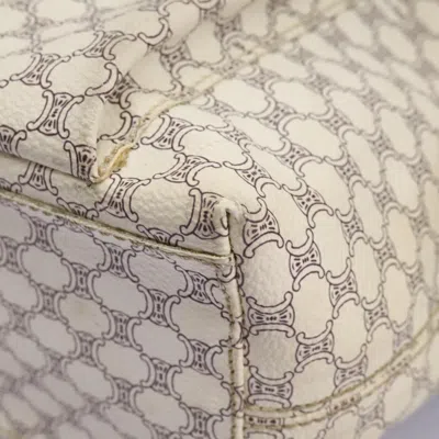 Pre-owned Celine Céline Macadam White Canvas Shoulder Bag ()