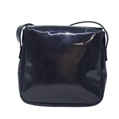 Pre-owned Celine Céline Navy Patent Leather Shoulder Bag ()